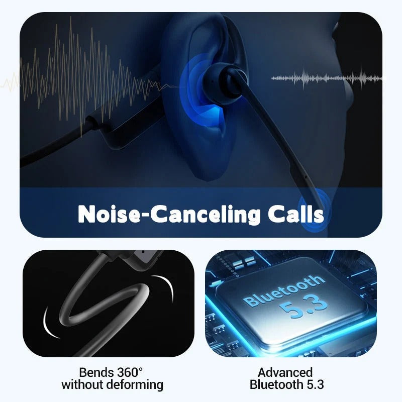 Casque Bluetooth sans fil à conduction aérienne avec microphone