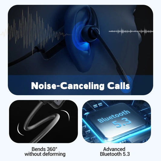 Casque Bluetooth sans fil à conduction aérienne avec microphone