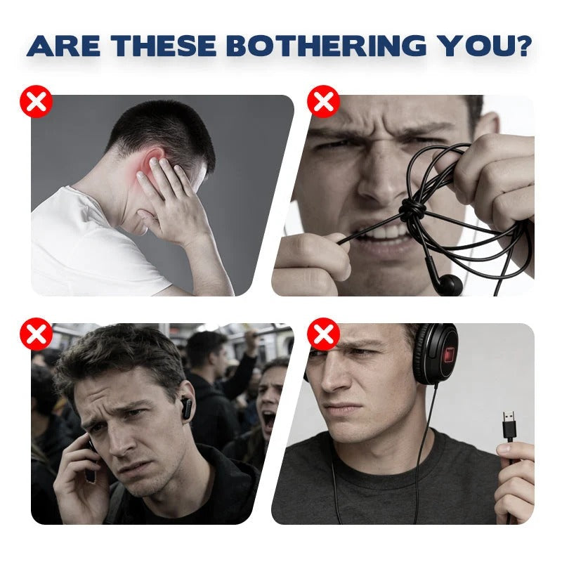 Casque Bluetooth sans fil à conduction aérienne avec microphone